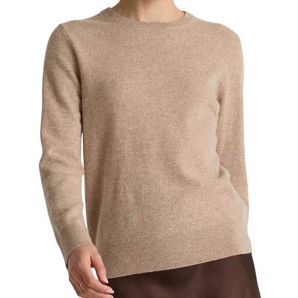Quince Sweaters - Quince Mongolian Cashmere Oatmeal Crewneck Sweater Size Large